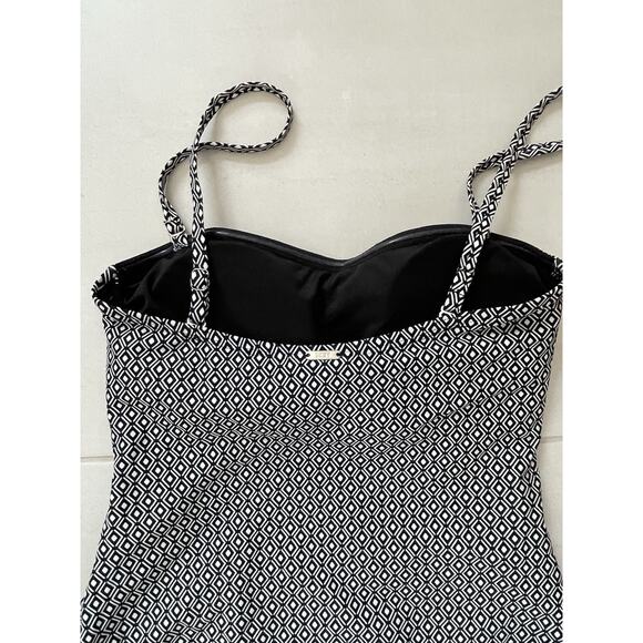 DKNY Swim One Piece Swimsuit Shirred Multicolor Print Padded Swimwear - Picture 7 of 11